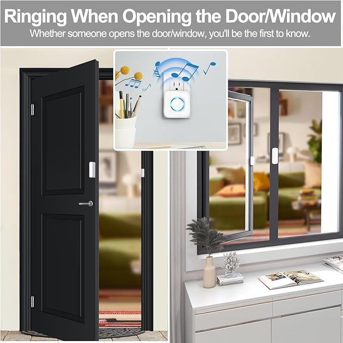 Door Chime, Satisure Door Sensor Chime When Door Opens, Door Entry Alarm