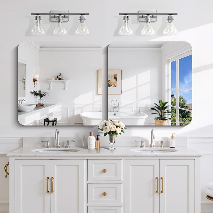 CILIBER Frameless Wall Mirror, HD Shatterproof Vanity Mirror