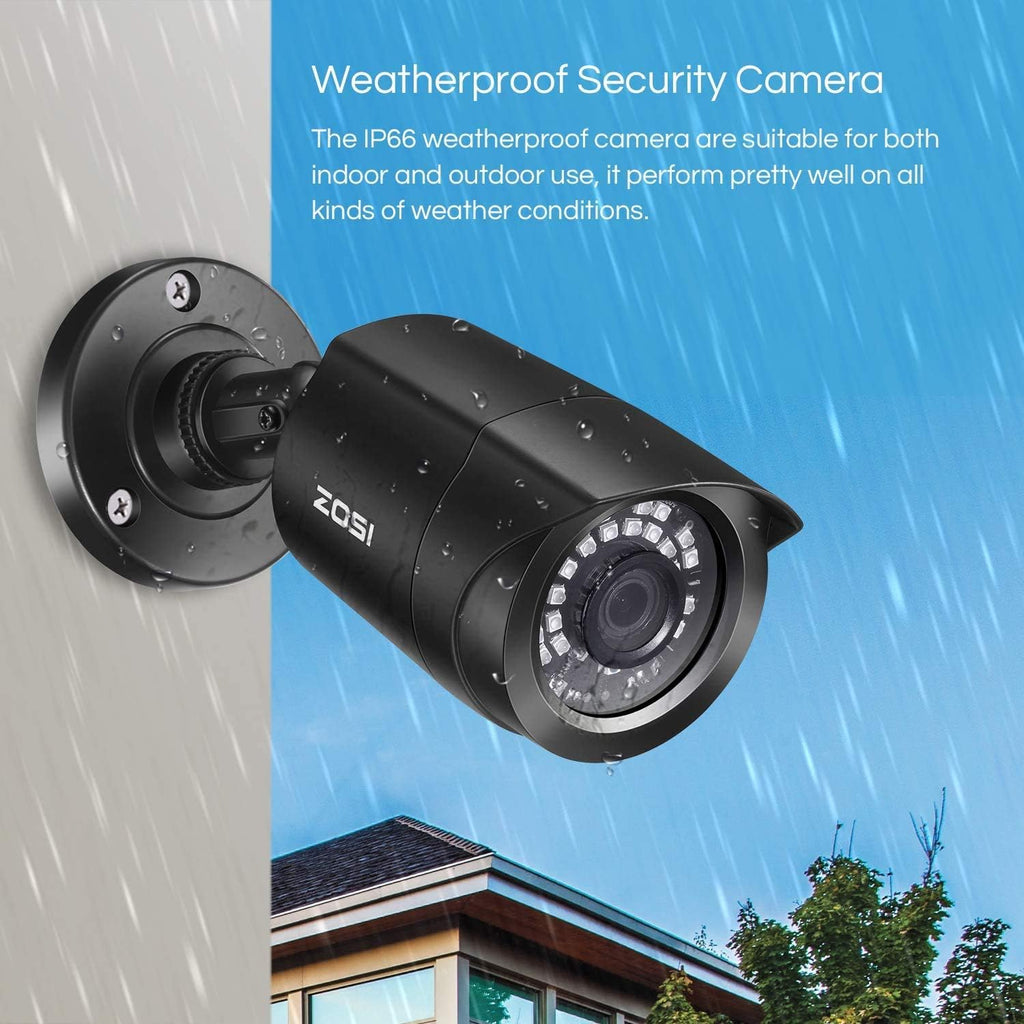 zosi 4 pack 1080p 2.0mp outdoor indoor 3.6mm on a desk or shelf