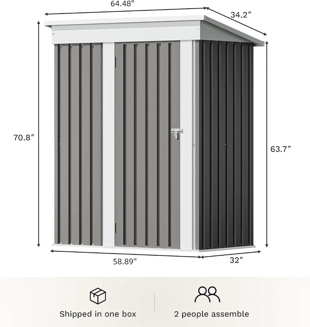gunji 3 x 5 ft shed outdoor storage, close-up detail