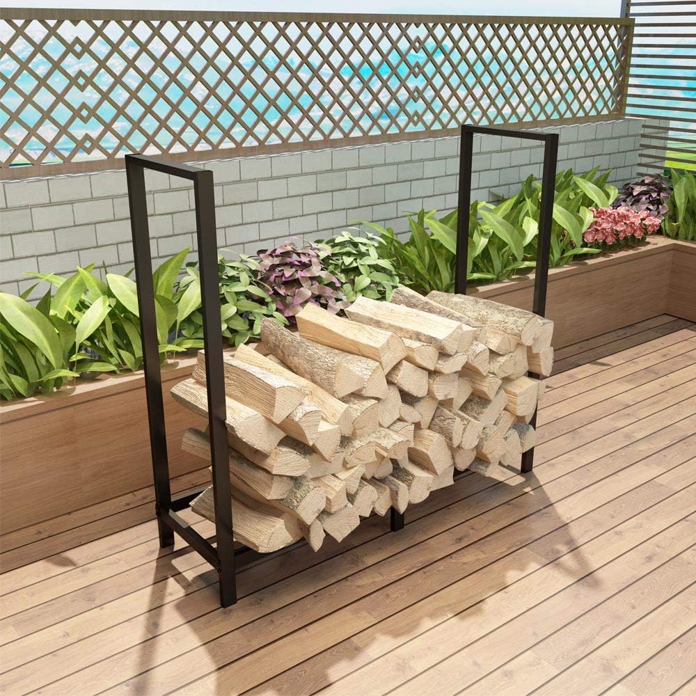 4ft firewood rack outdoor, heavy duty log holder, package contents