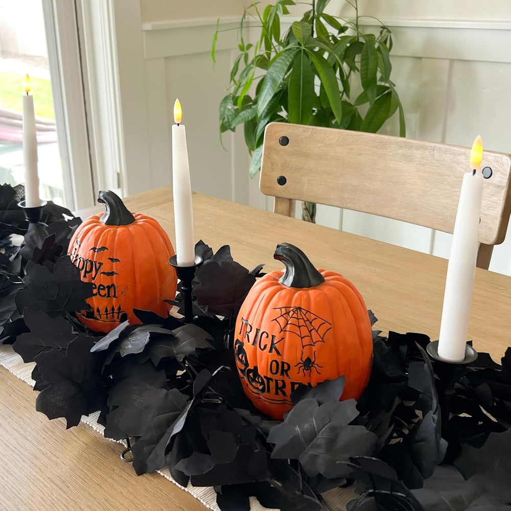 CQURE 14 Pack Black Fall Leaf Garland, Total 82.6Ft Halloween Garland Hanging...