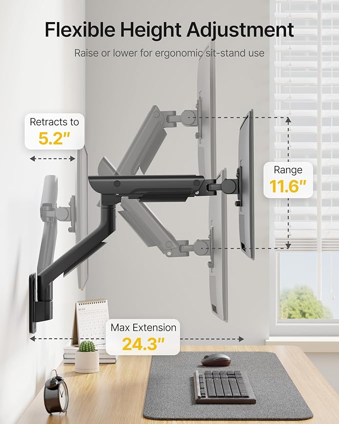 monTEK Heavy-Duty Single Monitor Wall Mount