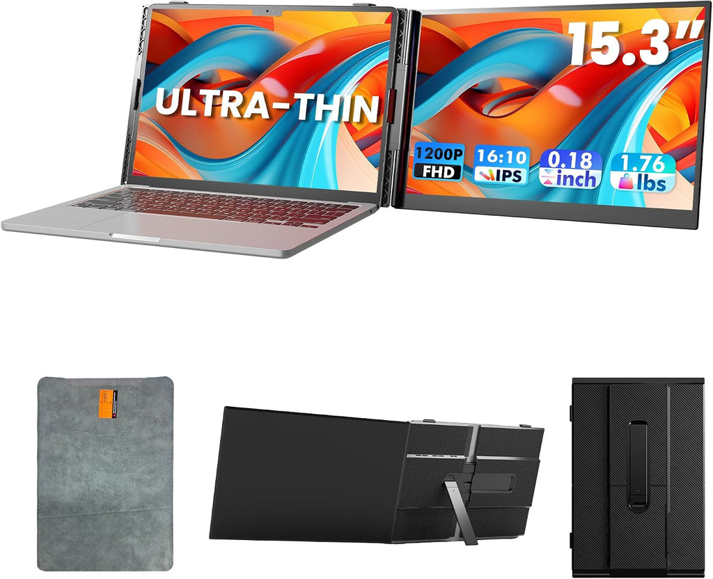 Laptop Screen Extender, Ultra-Thin 15.3" FHD 1200P 16:10 Portable Monitor