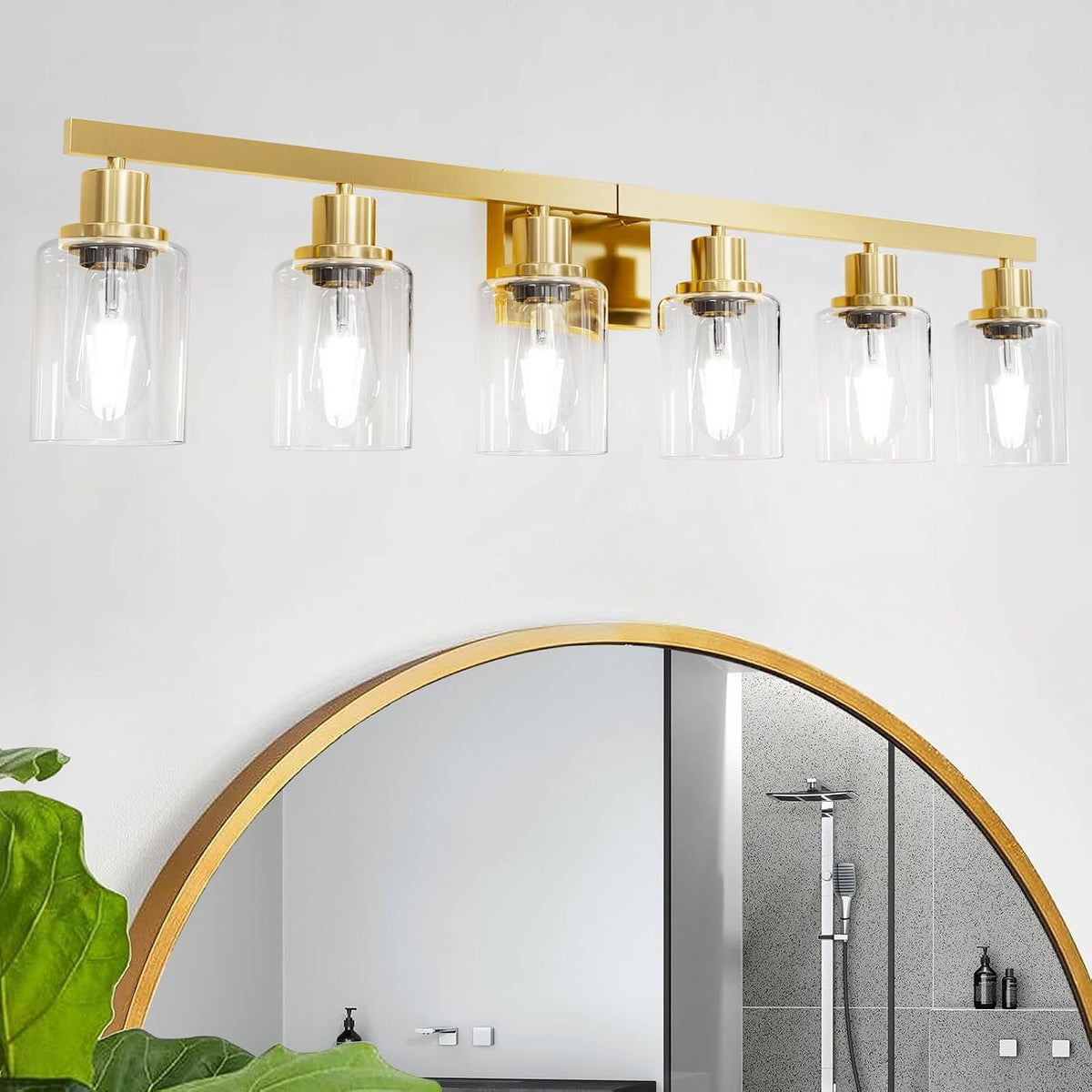 DIKAIDA 6 Light Gold Bathroom Vanity Light, Bathroom Light Fixtures