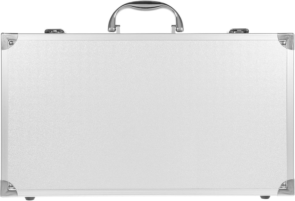 DOITOOL Aluminum Alloy Tool Box Large Capacity Medicine Storage Box with Lock Portable Tool Case Organizer for Home Garage Hospital School 14.17X8.26X2.95 in