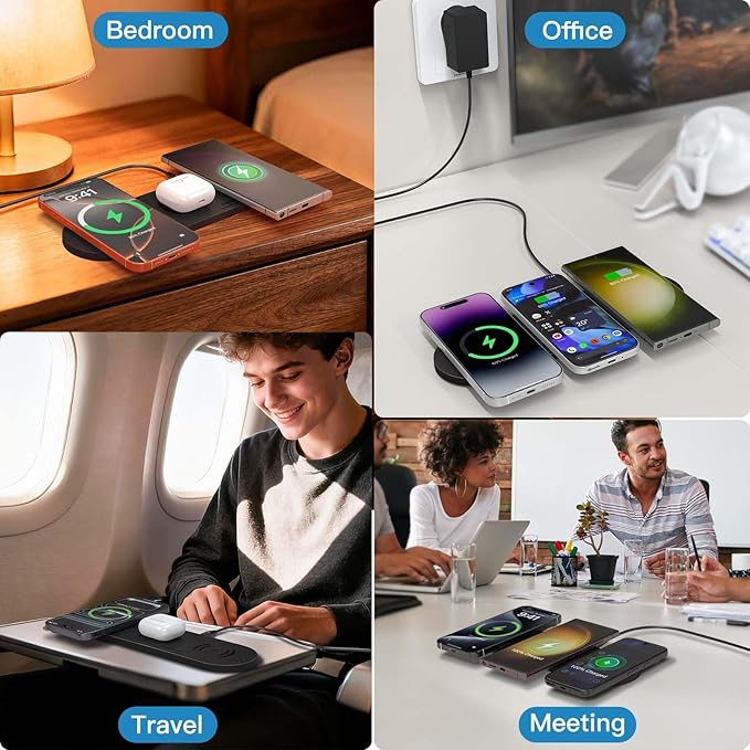 ZealSound Wireless Charging Pad, Triple Wireless Charger Pad Multiple Devices