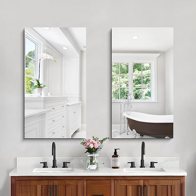 CILIBER Frameless Mirror, 20x36 Inch Bathroom Mirrors