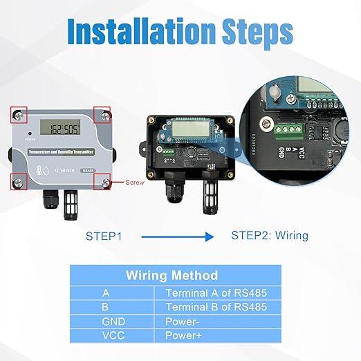 Tzone RS485 Temperature Humidity Sensor Modbus RTU Temp Sensor Digital