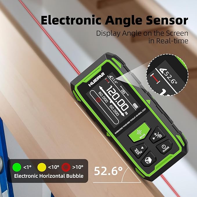 656ft/200M Dual Laser Distance Measuring Tool, Huepar Professional Rechargeable