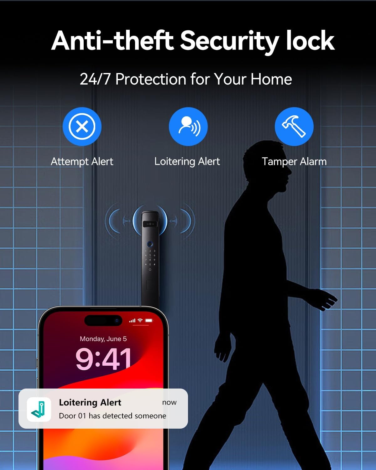 3D Face Recognition Smart Lock with Dual Cameras & Doorbell