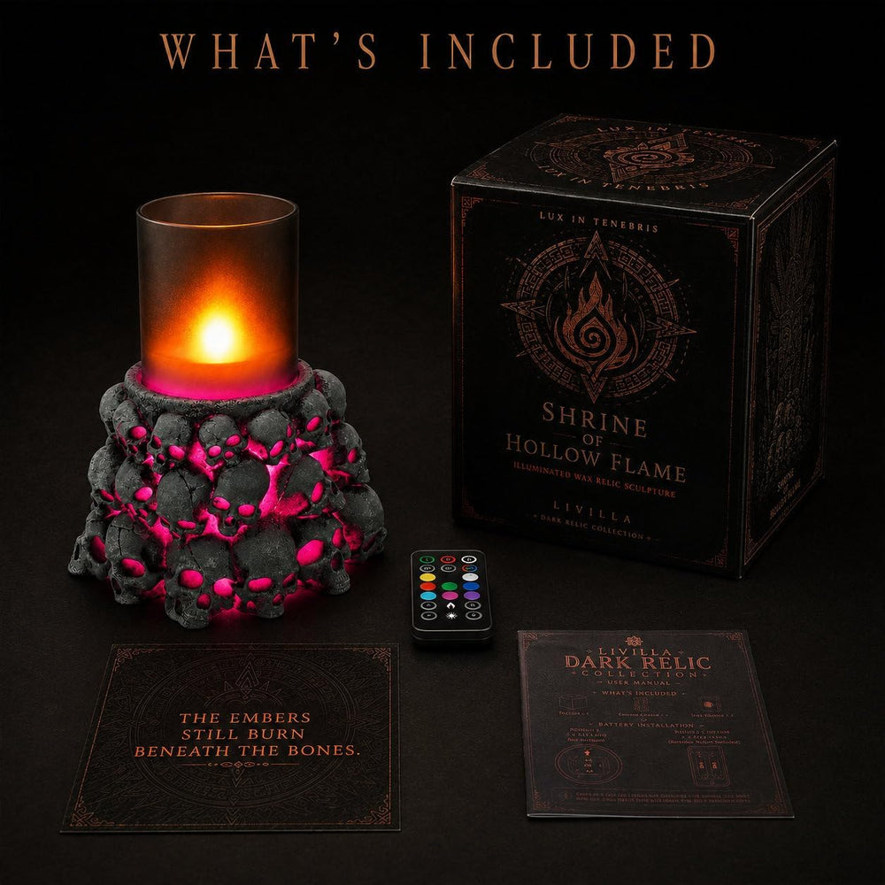Skull Flameless Candle with Timer, Gothic Decor, Halloween Decor