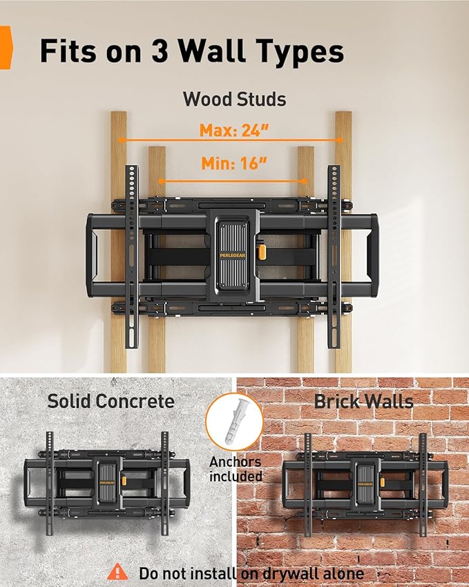 Perlegear Full Motion TV Wall Mount