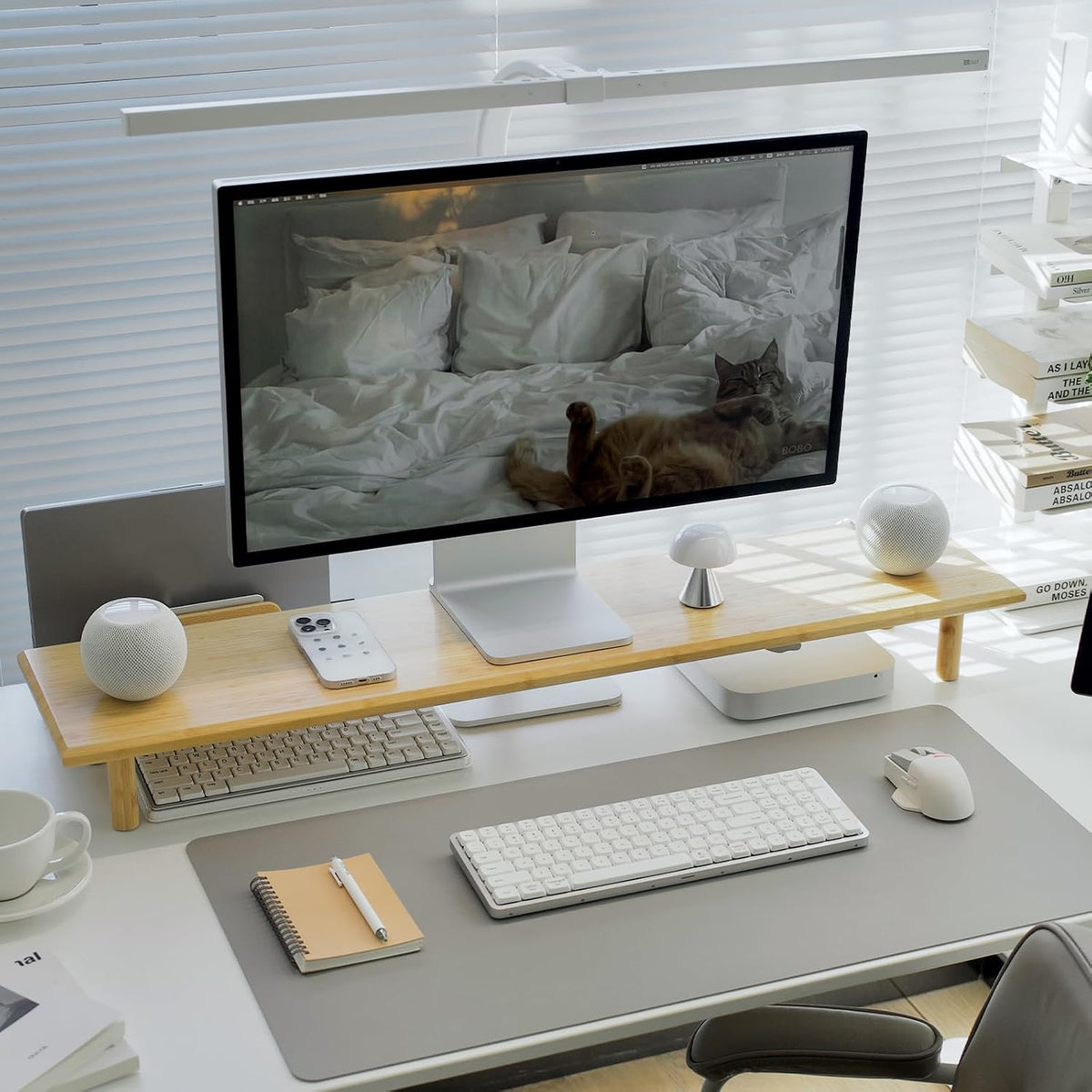 ROCDEER Bamboo Dual Monitor Stand Riser