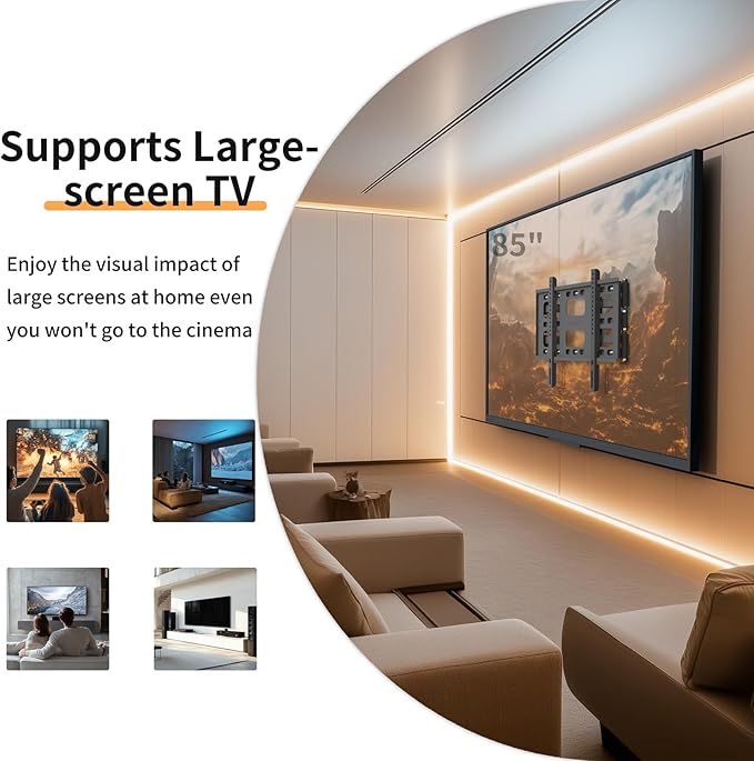 unho Heavy TV Wall Mount for 40-86 Inch TVs up to 220 lbs, Wall Mount tv