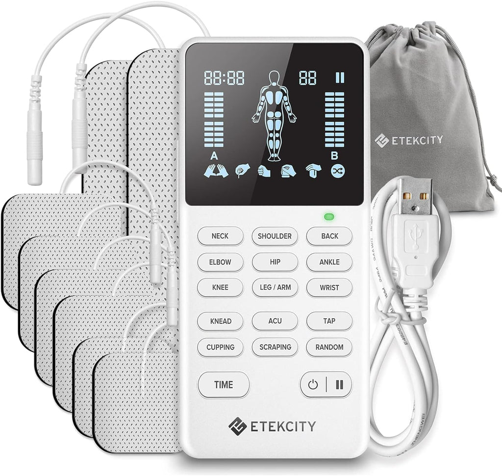 Etekcity 4-Channel Rechargeable TENS Unit, FSA-HSA Eligible Muscle Stimulator