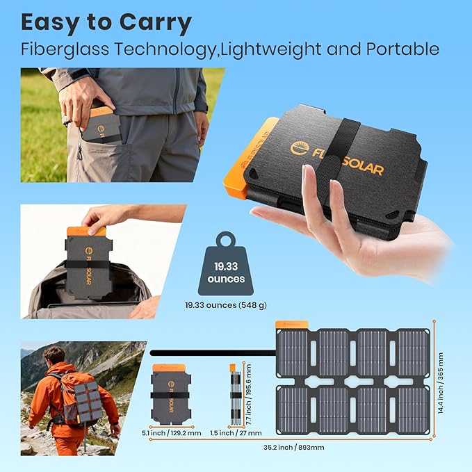 FlexSolar Portable 25W Solar Panel Charger