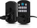 Hidalife Fingerprint Keypad Door Lock with Handle, Keyless Entry Door Lock for Front Door, Easy Passage Mode, Electronic Door Lock with Code, Matte Black