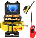 Sewer Camera with Locator,Self Leveling,165FT/50M,Retractable Handle,7MM Cable,9'' IPS Drain Inspection Camera with DVR, IP68 Plumbing Snake with 12 Lights for Home,Duct Pipe Inspection