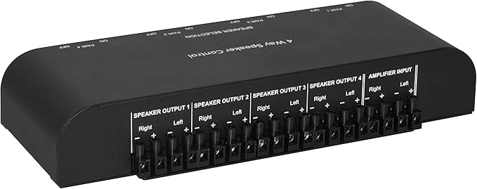 Xtrempro 61051 2 or 4 Way Speaker Switch, 1 in 2 Out or 1 in 4 Out Way Pair