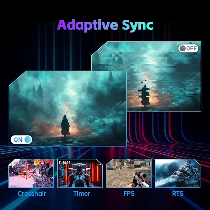 KTC 24 Inch Computer Monitor, FHD 144Hz Office Gaming Monitor, Adaptive-Sync