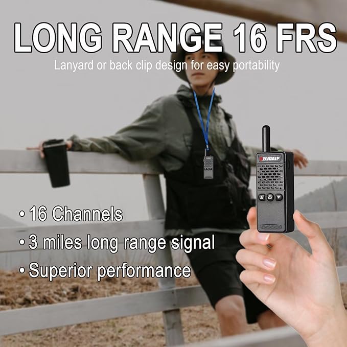 ELIDAIP T-M2 Ultra Mini Walkie Talkies, Rechargeable Two Way Radios Long Range (2 Pack)