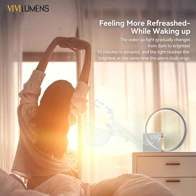 Vivilumens Sunrise Digital Alarm Clock, Sleep Aid Timer
