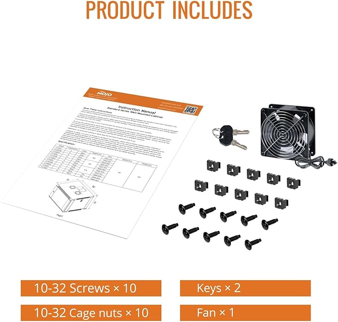 Tecmojo 9U Wall Mount Server Cabinet IT Network Rack Enclosure Lockable Door