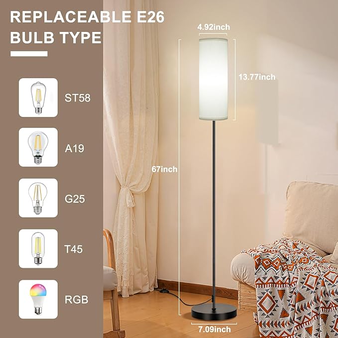 FRIDEKO HOME 2 Pack Floor Lamps