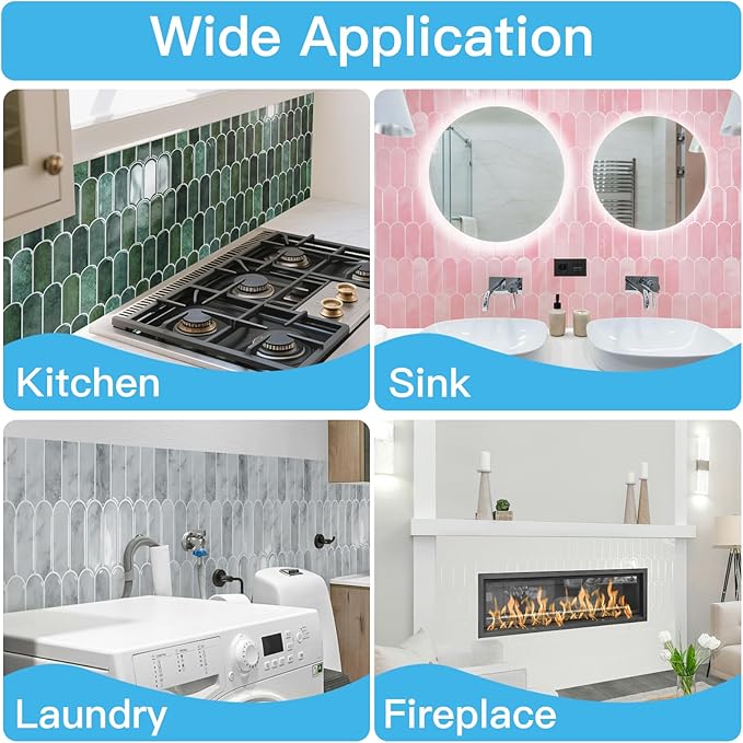 Art3d 12 x 12 Inch Heavy-Duty Peel and Stick Backsplash, Self-adhesive Wall (10-Pack)