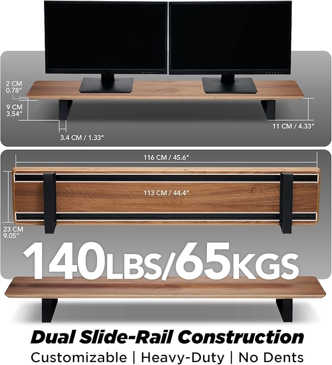 ULTRARM Moodular Wooden Monitor Stand 45.6” Large Desk Organizer