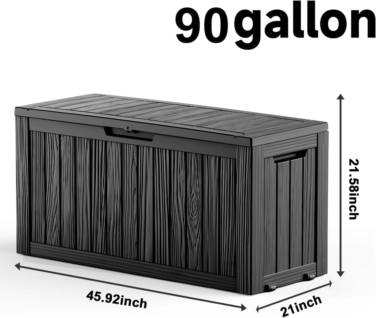 easyup 90 gallon outdoor storage box, outdoor deck shown in use