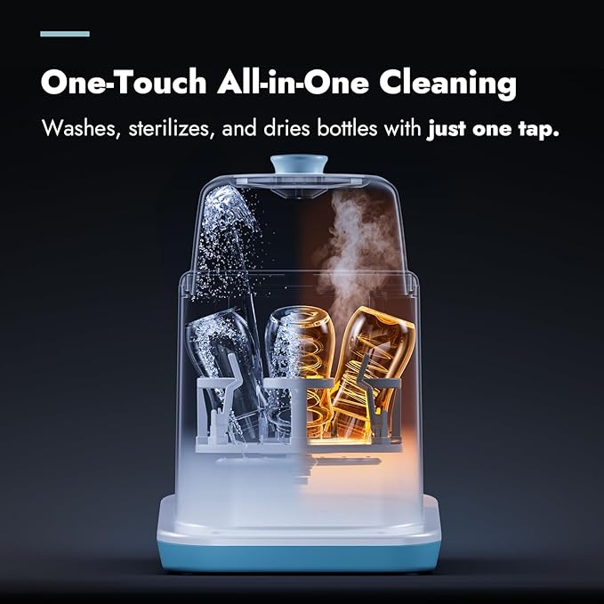 Papablic Bottle Washer Pro, Bottle Washer & Sterilizer & Dryer, 4-in-1 Bottle