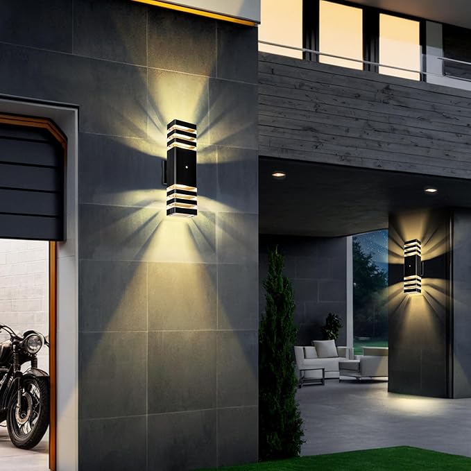 MZLITI LED Square Up & Down Wall Lights 2 Pack 15inch, Outdoor Wall Lights