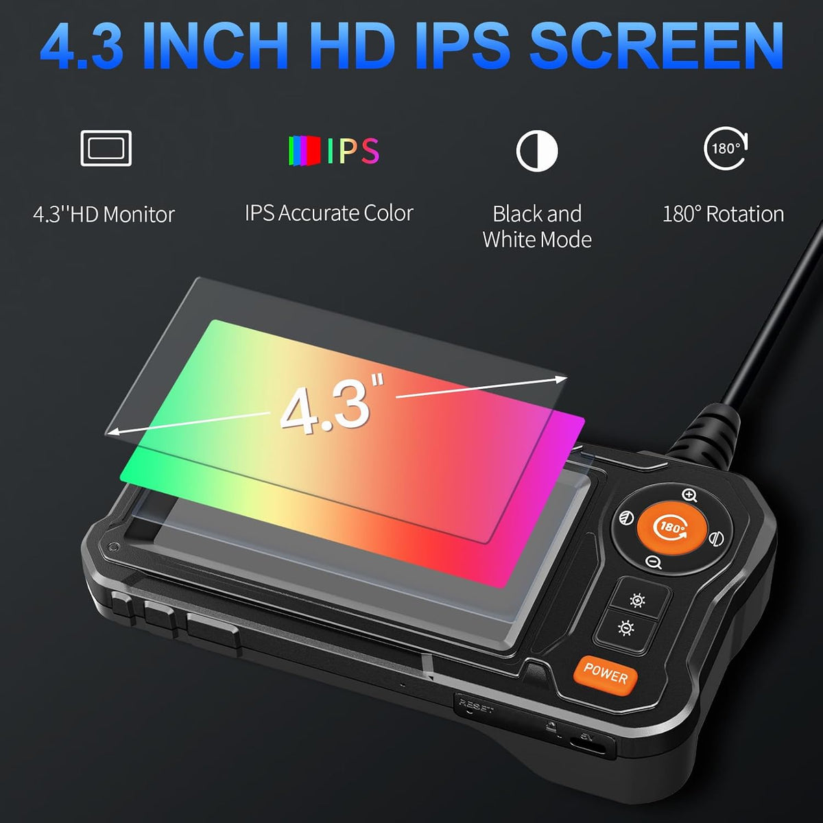 Endoscope Camera with Light for Mechanic Automotive HVAC Wall Inspection