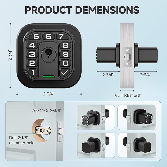 Richelock Fingerprint Door knob, Smart Biometric Door Lock