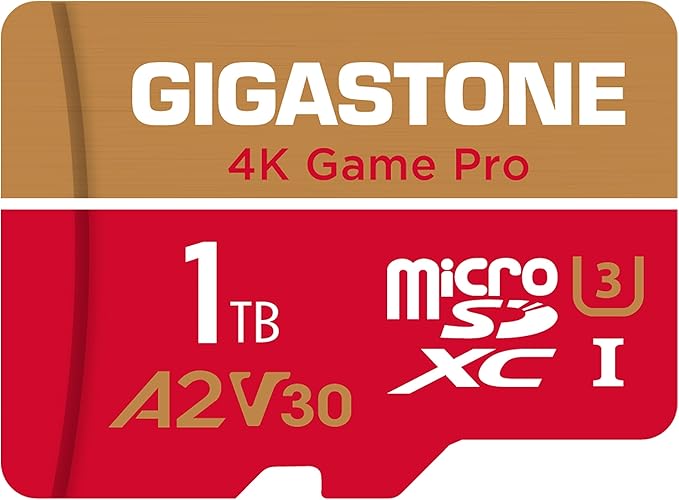 【for Switch 1 Only】 GIGASTONE 1TB Micro SD Card, 4K Game Pro, MicroSDXC Memory