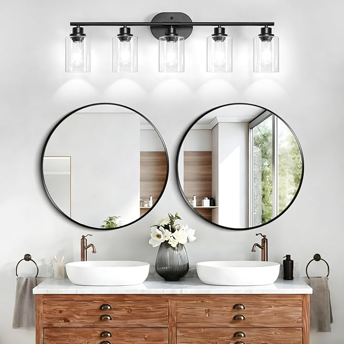 Unicozin 5 Light Bathroom Light Fixtures, 33.5 Inch Vanity Lights