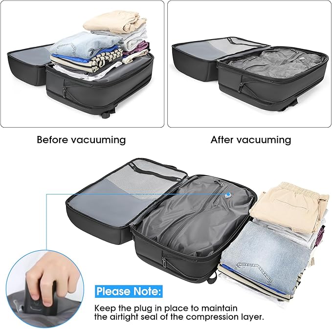 Vacuum Seal Travel Backpack, Expandable Vacpack Backpack