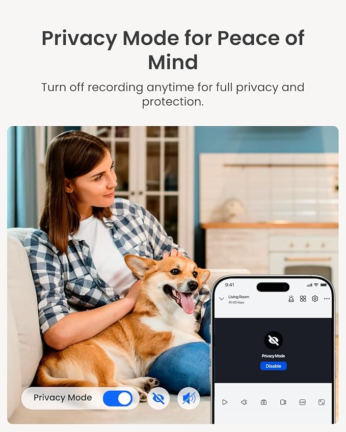 REOLINK Home Security Camera System, 4MP HD Plug-in Indoor WiFi 6 Pan Tilt Pet (2 Pack)
