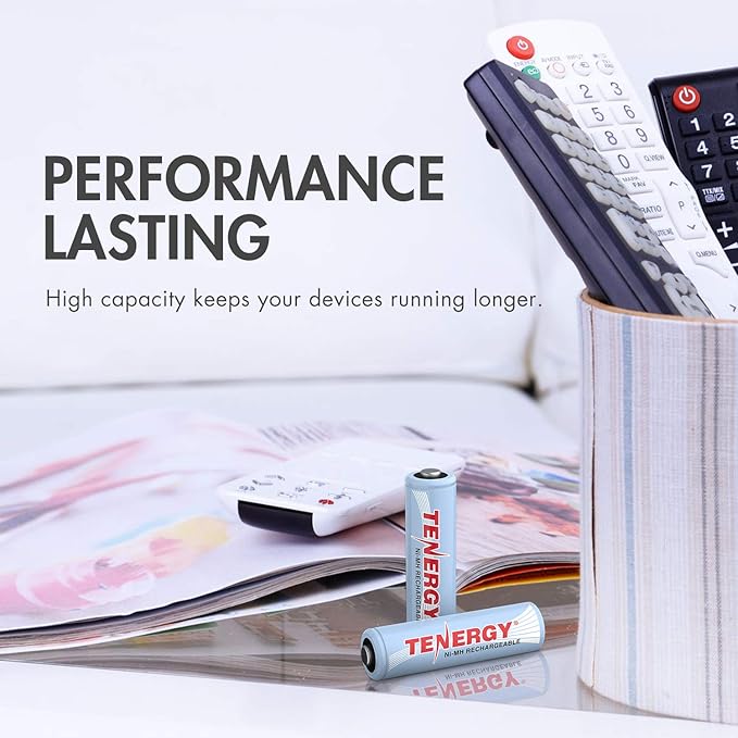 Tenergy TN145 8 Bay Charger and 4 Pack Rechargeable AA Batteries and 4 Pack