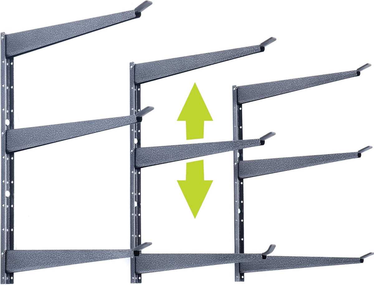 Delta Heavy Duty Lumber Storage Rack Cycle, Holds Up to 720 lbs - 3-Tier Wide Wood Storage Rack with Fully Adjustable Arms - Steel Construction Storage Solution for Garage, Basement & Pantry