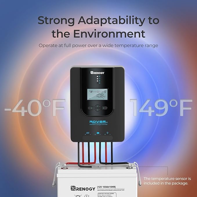Renogy Charge Controller-Rover 30A MPPT 12V/24V Auto-Detect LCD Display | 99.9%