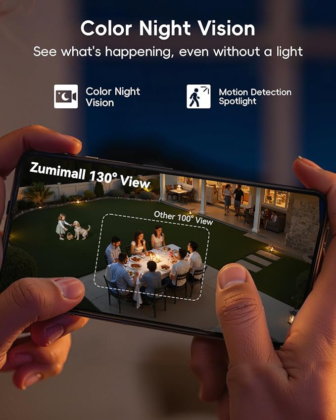 ZUMIMALL Security Cameras Wireless Outdoor, 4 Packs, 2K Cameras