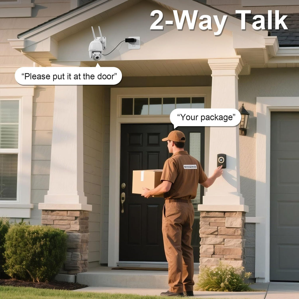 plug-in wifi cameras for home security 4mp hd, front angle view