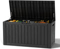 Waterproof Outdoor Storage Box, Resin Patio Organizer,120 Gal,Black