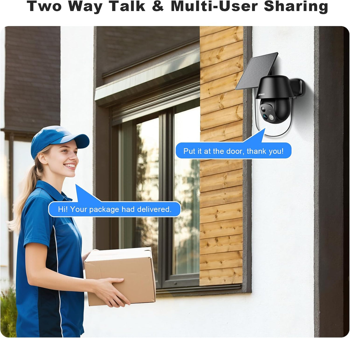 solar security cameras wireless outdoor, 2k pan/tilt 360° on a desk or shelf