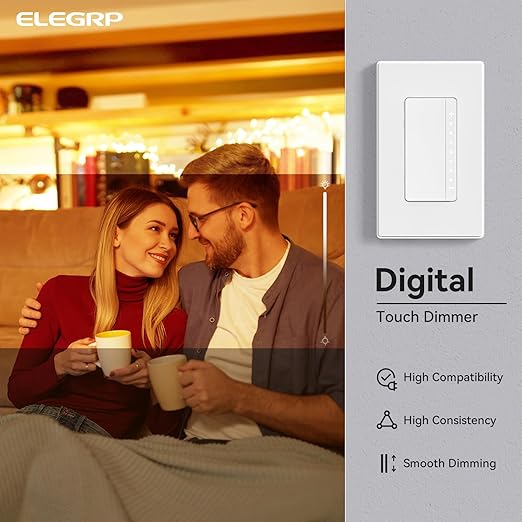 ELEGRP Dimmer Switch, Digital Dimmer Light Switch (2 Pack)