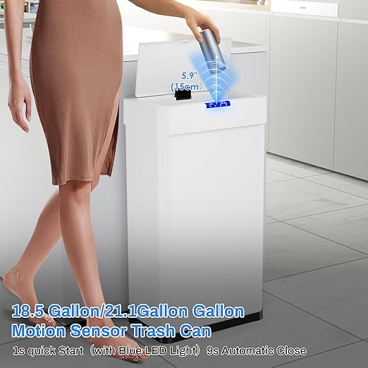 AthLike Sensor Trash Can, Touchless Motion Sensor Trash Bin, Smart Automatic
