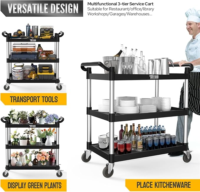 TUFFIOM Plastic Service Utility Cart